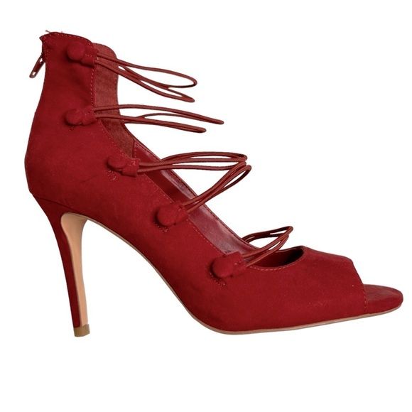 Nine West Nulywed faux suede red heels stilettos women’s shoes 6.5 - Picture 3 of 14